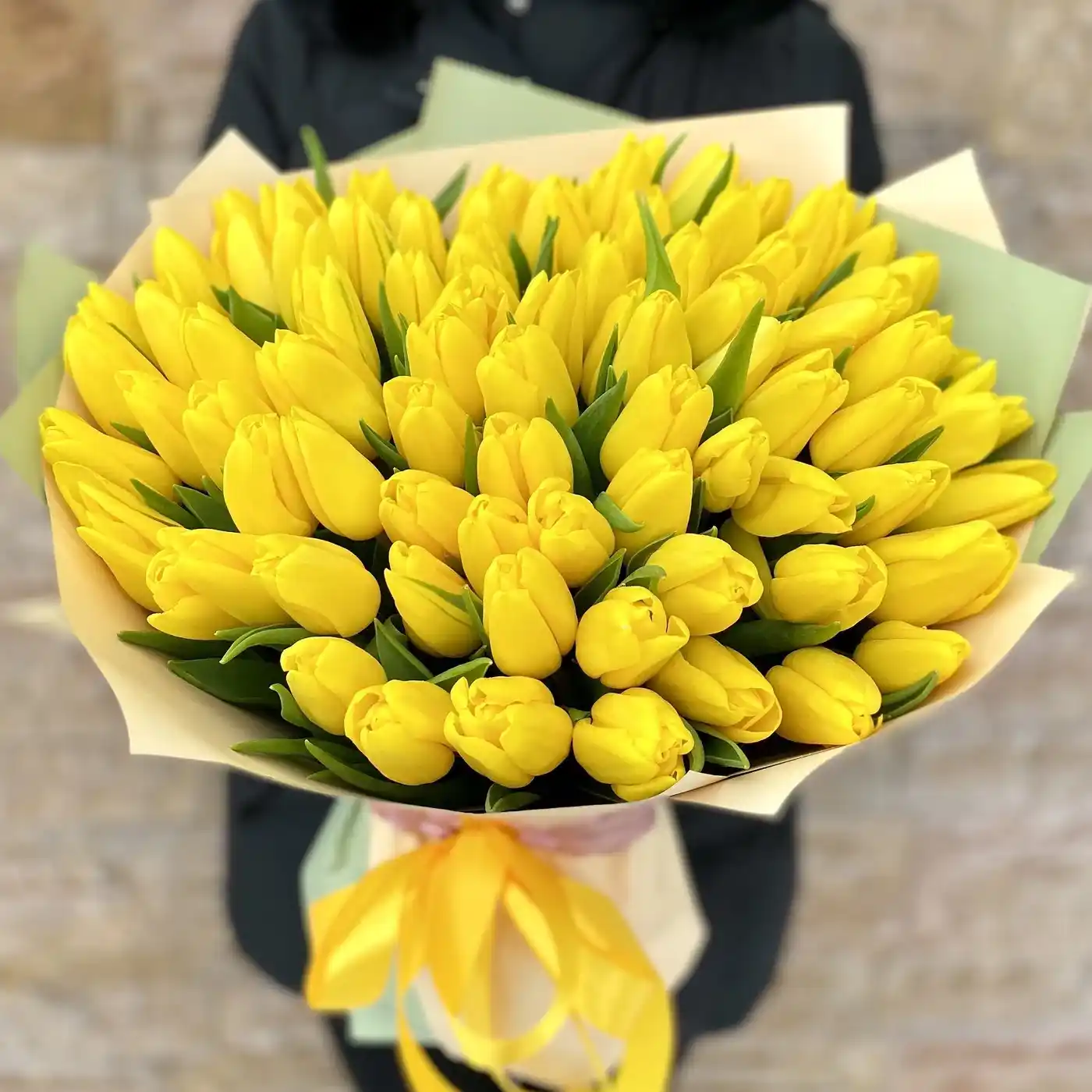 Акция! Букет из 101 желтого тюльпана!