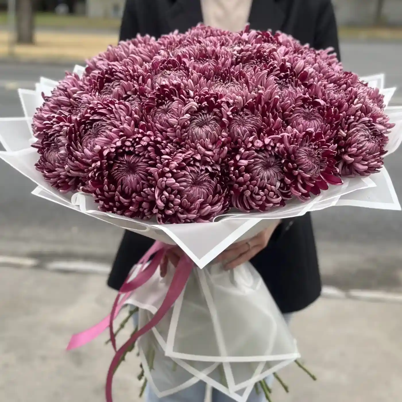 Акция! 51 фиолетовая хризантема