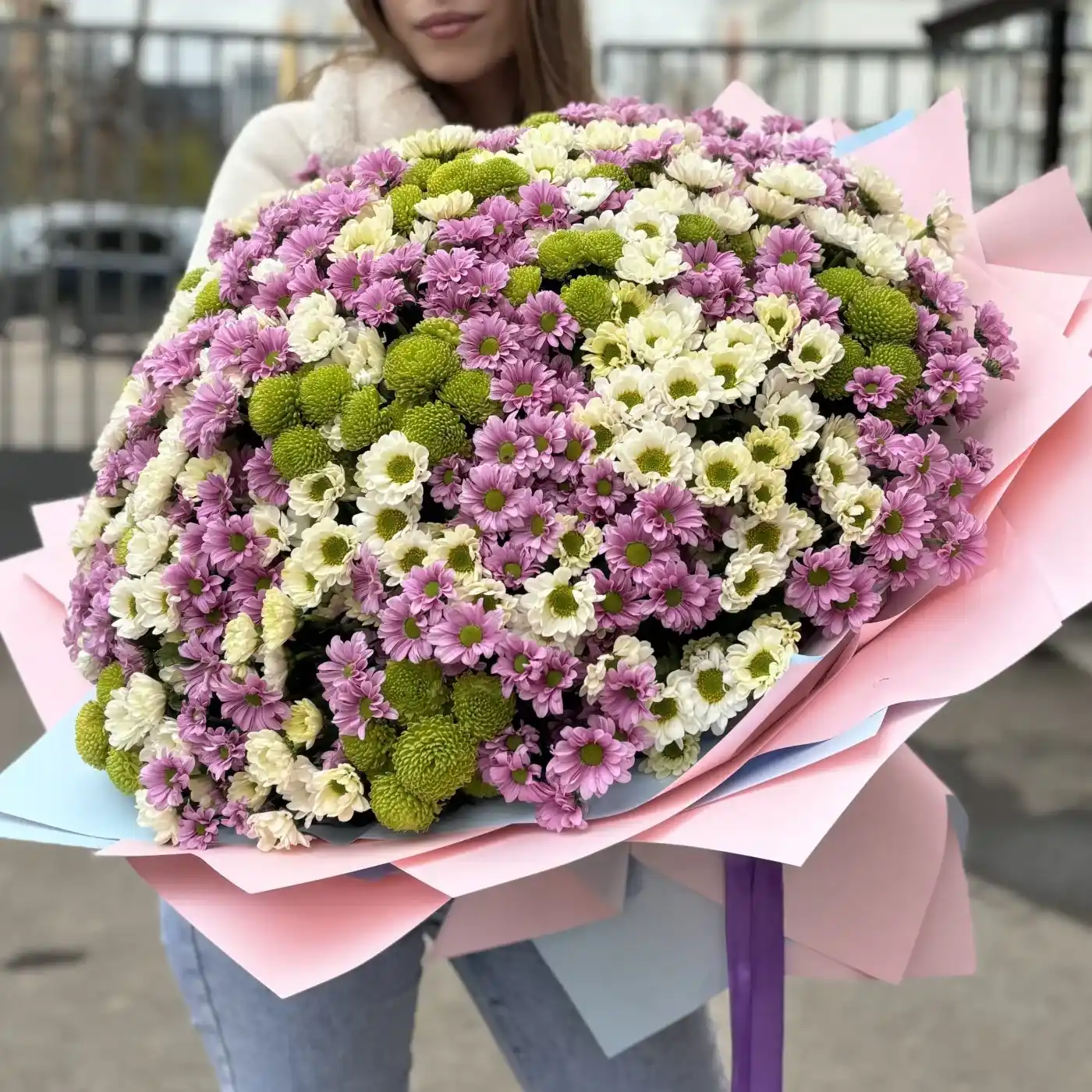 Акция! 101 хризантема сантини Микс