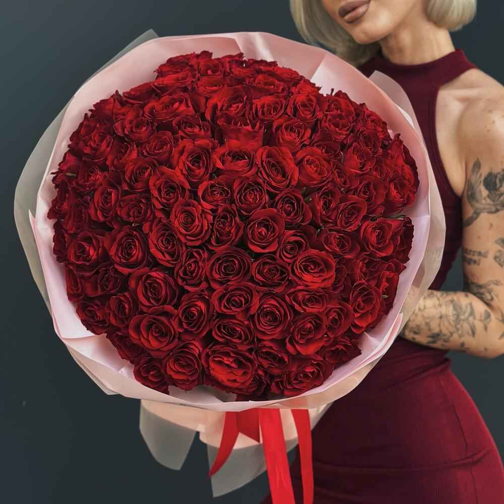 Акция! 101 красная роза 40 см.