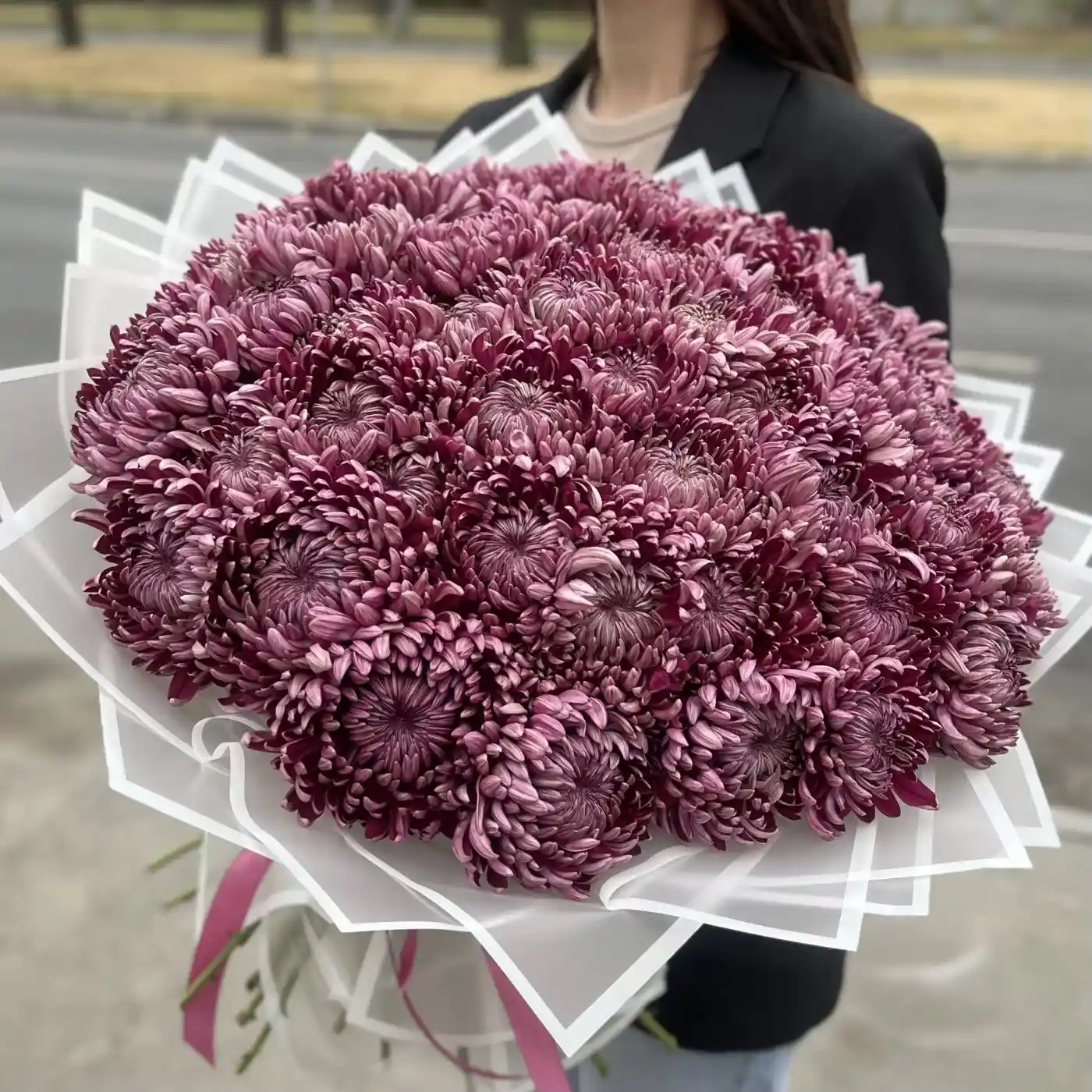 Акция! 51 фиолетовая хризантема