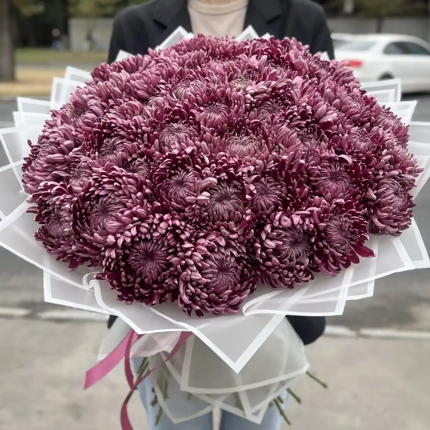 Акция! 51 фиолетовая хризантема